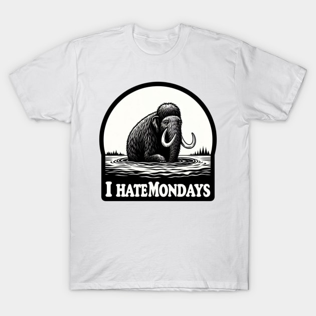 I Hate Mondays Mammoth in Tar Pit T-Shirt by Shawn's Domain